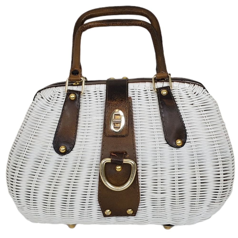 Vintage Wicker Purse, Made in Hong Kong